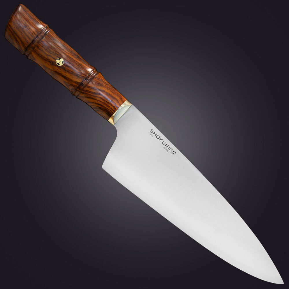 Shokunin 8" chef's knife bamboo handle - right view