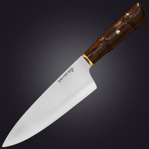 Shokunin 8" chef's knife bamboo handle - left view