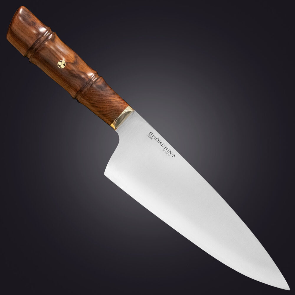 1 Shokunin 8" chef's knife bamboo handle - right view