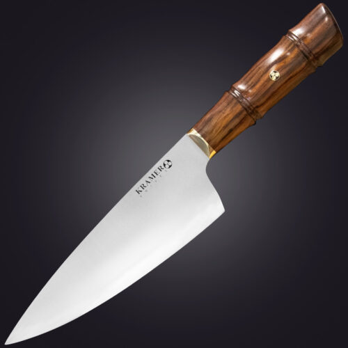 5 Shokunin 8" chef's knife bamboo handle - left view