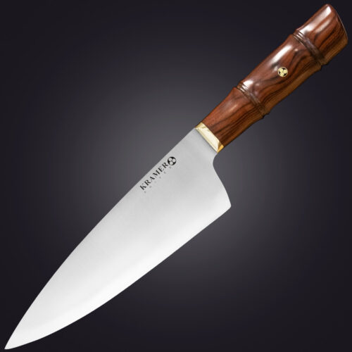 8 Shokunin 8" chef's knife bamboo handle - left view