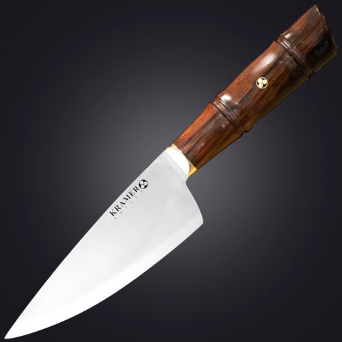 3. Shokunin 6" chef's knife bamboo handle - left view