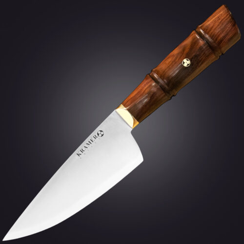 4. Shokunin 6" chef's knife bamboo handle - left view