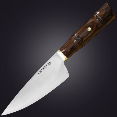 7. Shokunin 6" chef's knife bamboo handle - left view