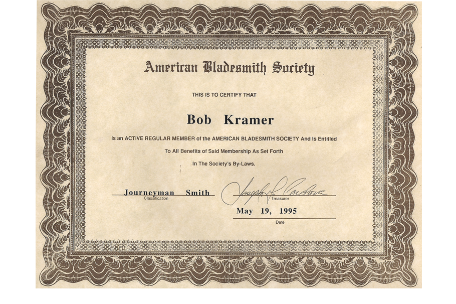 Journeyman certificate 1995