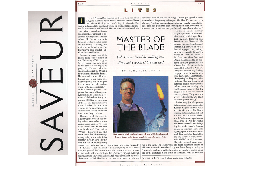 1997 - Big Break! Saveur magazine Master of the blade - Bob's first article