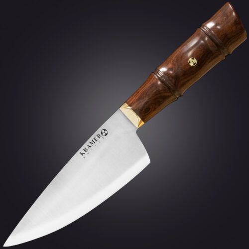 8. Shokunin 6" chef's knife bamboo handle - left view